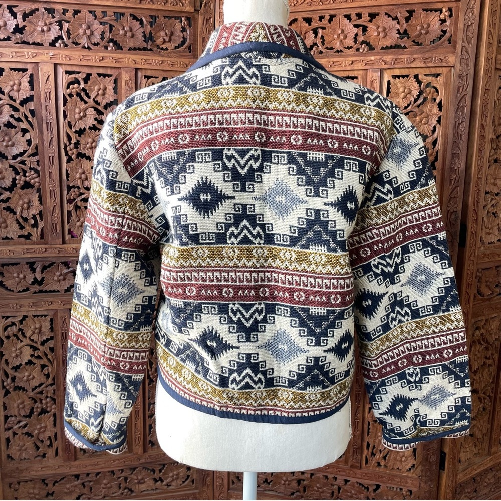 FLASHBACKS Vintage Southwestern Tapestry Jaquard Festival Patterned Jacket - Picture 9 of 12